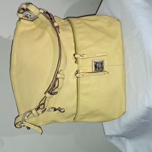 Yellow leather Dooney & Bourke large shoulder bag